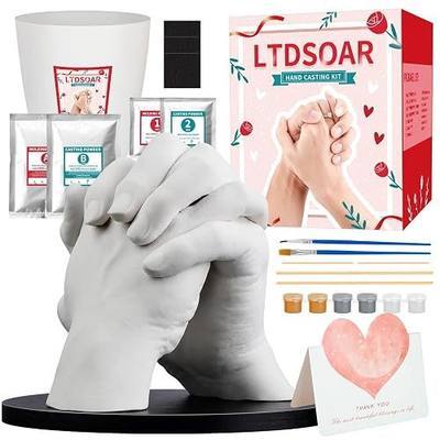 LTDSOAR Hand Casting Kit, Couples with Practice Kit, Hand Mold Kit for Women Men Engagement, Romantic Anniversary Wedding Birthday for Her or Him, Boyfriend Girlfriend Unique Bridal Shower Gift
