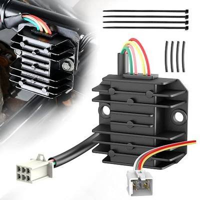 4 Wire full wave Universal Voltage Regulator Rectifier, AC to DC, 12v | Voltage, Rplacement for Boat Motor, Motorcycle, GY6 50 150cc Scooter, Moped, Go Kart, TAOTAO, ATV Rectifier
