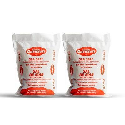Amorcito Corazón - Coarse Sea Salt - Natural Salt from Mexico - 2-Pack (24.64 oz, 700 g Each) - Perfect for Drinks, Meat, Seafood, Dips, Desserts, Veggies, and More