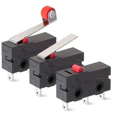 30PCS Micro Limit Switch 250VAC 5A SPDT 1NO 1NC Normally Open Close Limit Switch KW12-A/B/N(3X10PCS) 3 Pins Tact Micro Switches Kit