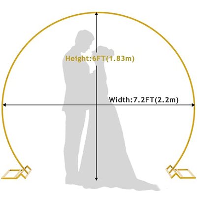 Wokceer Wedding Arch 7.2FT Round Backdrop Stand Gold Metal Circle Backdrop Stand Circle Balloon Arch Stand Frame for Birthday Party Bridal Shower Anniversary Ceremony Candy Tables Celebration