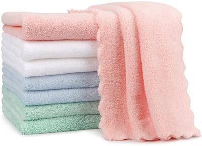 Orighty Baby Burp Cloths, 8 Pack Burping Cloths for Babies, 20 x 10 Inch | Super Soft & Absorbent Coral Fleece Towels, Large Burp Rugs for Sensitive Skin, Newborn Essentials Shower Gift Girl Boy