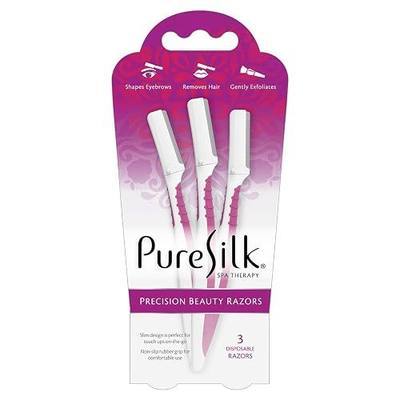 Pure Silk Precision Beauty Dermaplane Razor, Disposable Facial Razors (3)