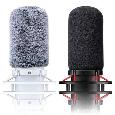 Microphone Windscreen Pop Filter Compatible with HyperX QuadCast - Mic Foam Cover with Furry Windscreen Muff for HyperX QuadCast S,QuadCast S White (2 Pack)