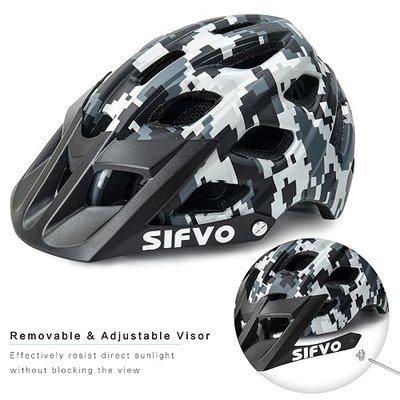 SIFVO Kids Bike Helmet for Boys and Girls Ages 8-14 Adjustable Youth Helmet with Detachable Visor Lightweight, Safe & Stylish Cycling Bicycle Helmets for Kids 54-57cm