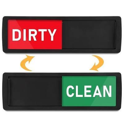 PSLER Dirty Clean Dishwasher Magnet - Black Red & Green Slide Indicator | Clean Dirty Dishwasher Sign, Magnetic Indicator for Kitchen, Home, Apartment, Farmhouse Decor, Scratch Free Housewarming Gift