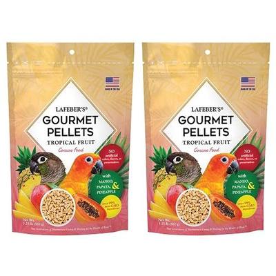 LAFEBER'S Tropical Fruit Gourmet Pellets Pet Bird Food, No Added Sugar, Made with Non-GMO and Human-Grade Ingredients for Conures (1.25 Ib Pack of 2)