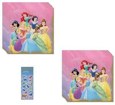 Disney Princess Birthday Party Supplies Bundle Pack includes Beverage Cake Napkins - 32 Count