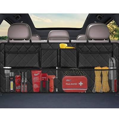 Femuar Car Trunk Organizer, Large Capacity Backseat Trunk Organizer (42"*18"), Collapsible Car Storage Bag with 8 Pockets, SUV/MPV/Truck - Black