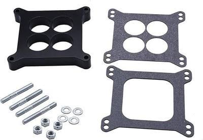1 SET Black Carb spacers 1" Tall Ported Phenolic Carburetor Spacer Compatible with Holley 4150/4160 4bbl. SBC BBC Carb