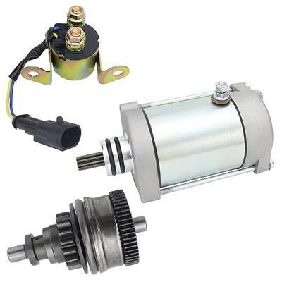 Starter & Bendix & Relay for Polaris Ranger 700 800 Xp 06-15| RZR 800 4 S 08-14| Sportsman 700 800 X2 07-14, 4010417 4011584 4012032 4013268 18648