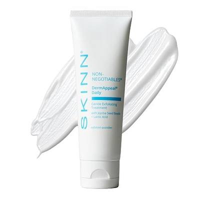 SKINN Gentle Exfoliating Face Scrub, Dermappeal Daily | Anti-Aging Facial Treatment Exfoliator for Sensitive Skin with Jojoba Seed Beads & Lactic Acid, Smooths Wrinkles & Fine Lines