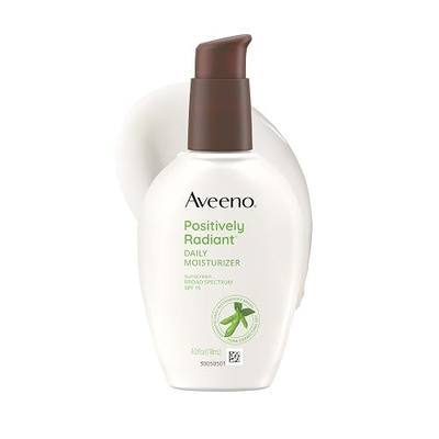 Aveeno Positively Radiant Daily Face Moisturizer with SPF 15 Sunscreen, Hydrating Face Lotion with Soy Extract to Improve Skin Tone and Texture, Hypoallergenic Formula, Oil-Free, 4 Fl Oz