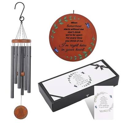 Memorial Wind Chimes for Loss of Mother or Father – Personalized Sympathy Wind Chimes for Outside, Bereavement Gifts for Loss of Loved One, Unique Outdoor Remembrance Gifts