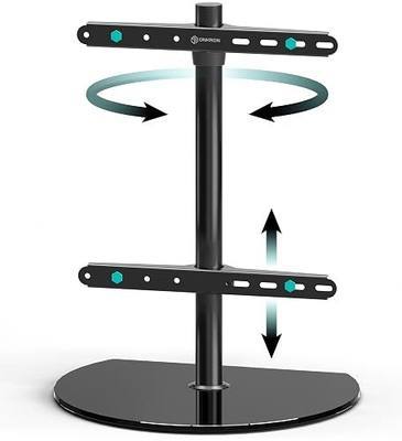 ONKRON Universal TV Stand for 32-65 Inch Screen up to 77 lbs, Height Adjustable, Swivel TV Stand Pedestal, VESA 100x100-400x400, Table Top TV Mount Stand with Tempered Glass Base Black