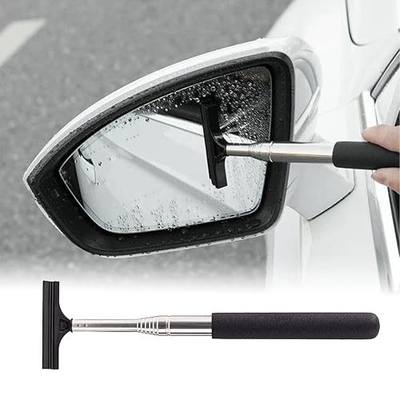 jeseny 1 PC Car Rearview Mirror Wiper Telescopic Auto Mirror Squeegee 98cm Long Handle Cleaning Tool Glass Mist Cleaner Black