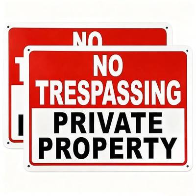 2 Pack No Trespassing Signs Private Property – 10x7 Inch 40 Mil Rust Free Aluminum, Reflective Warning Sign, UV Printed, Weatherproof & Easy to Mount, High Visibility Security Sign for Home & Business