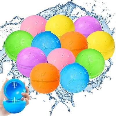12PCS Reusable Water Balloons - Quick Fill Water Balls Toys For Toddler Age 4-8 - Refillable Self-Sealing Water Splash Bomb For Summer Party Pool Outdoor Beach Toys for kids Age 8-12