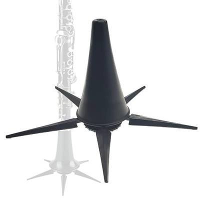 Foldable 5-Leg Clarinet Stand with Lightweight Black Metal Frame | stable floor bracket, compact foldable for travel, non-slip base, fits wind instruments, ideal for orchestra and practice