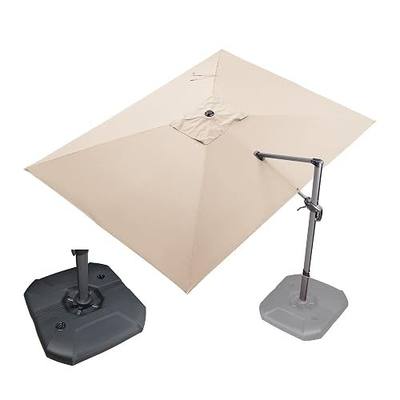 PURPLE LEAF Patio Umbrella with Base 9' x 11.5' 360° Rotation Control Beige | Large Cooling Shade, Built to Last, Easy Shade Control, Aluminum handle Smooth action, 360° Shade Freedom, 99% UV Protection