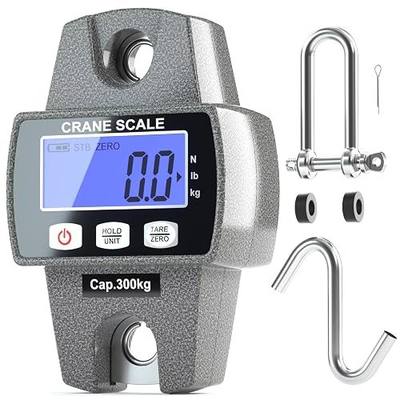 300kg / 660lb Portable Digital Crane Scale with Hooks, High Accuracy Game Scale, Heavy Duty Electronic Hanging Scale for Farm Hunting Fishing and Weighing Lugggage (Black)