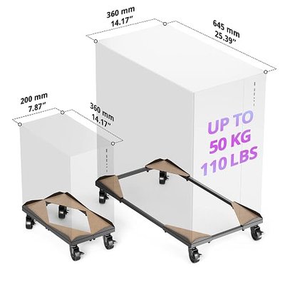 PC Tower Stand – Metal Frame – Adjustable Width and Length – 4 Locking Wheels – Cork Pads – Computer Tower Stand for ATX – Easy Assembly – Wide Size Range – Computer Cart – CPU Holder