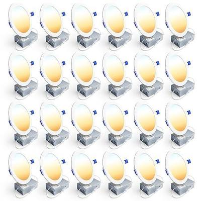 Ensenior 24 Pack 6 Inch LED Recessed Ceiling Light, Dimmable, 2700K-5000K 5CCT, 1200LM 12W 120V, High Brightness Canless Wafer Downlight - ETL&FCC&IC