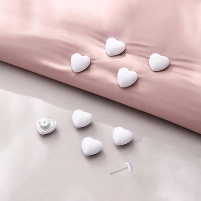 30 Pcs Duvet & Curtain Pins - Affordable Sets, Use as Duvet Donuts, Curtain or Drape Pins, or Secure Upholstery (Heart White)