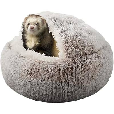 Ferret Bed Cave Bed and Hideout,Ferret Hideaway Bed Accessories for Cage(Brown)