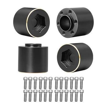 Brass Weights 6mm 9mm 12mm 15mm 22mm Wheel Hex Hub Widen Adapter for 1/10 RC Crawler 1.9 2.2 Wheels Rims SCX10 TRX4 (18.4mm), Black