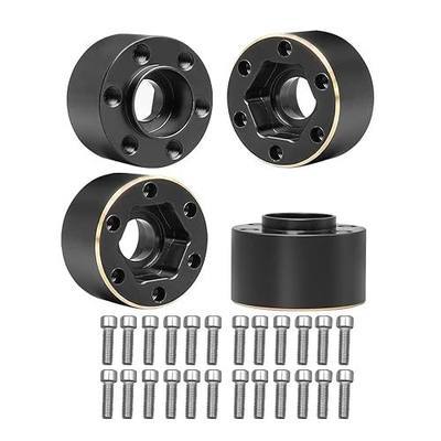 Brass Weights 6mm 9mm 12mm 15mm 22mm Wheel Hex Hub Widen Adapter for 1/10 RC Crawler 1.9 2.2 Wheels Rims SCX10 TRX4 (12mm), Black