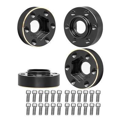 Brass Weights 6mm 9mm 12mm 15mm 22mm Wheel Hex Hub Widen Adapter for 1/10 RC Crawler 1.9 2.2 Wheels Rims SCX10 TRX4 (6mm), Black