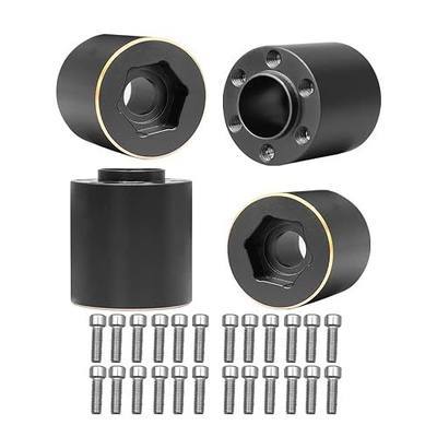 Brass Weights 6mm 9mm 12mm 15mm 22mm Wheel Hex Hub Widen Adapter for 1/10 RC Crawler 1.9 2.2 Wheels Rims SCX10 TRX4 (22mm), Black