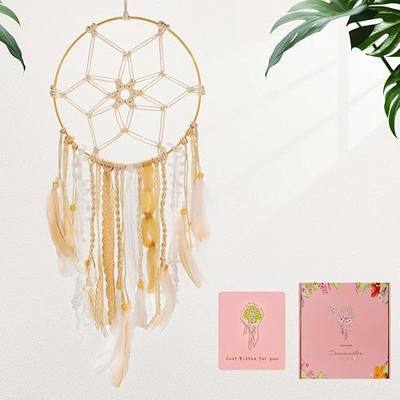 Boho Dream Catchers Large Macrame Dream Catcher for Girls Wall Hanging Dreamcatcher with Handmade Feather Bedroom Gift for Women Gift for Girlfriend Boys Mothers Day Mom Gifts
