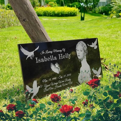 Human Memorial Stone Personalized, Customized Permanent Use Porcelain Photo, Headstones for Graves, Grave Markers, Memorial Plaque Outdoors