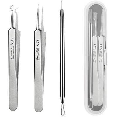 Blackhead Tweezers, Milia Remover,Ingrown Hair Tweezers | Pimple Popper Tool,Blackhead Extractor