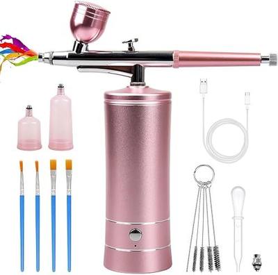 Airbrush-Kit Rechargeable Cordless Airbrush Compressor -Auto Handheld Airbrush Gun, Airbrush Set Portable Wireless Air Brush for Barber, Nail Art, Cake Decor, Makeup, Model Painting