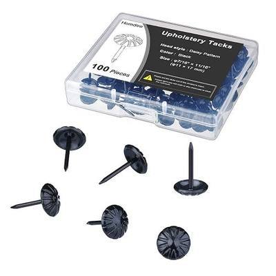 Black Upholstery Tacks, 7/16 inch Upholstery Nails for Furniture Sofa DIY,100PCS Decorative Tacks for Upholstery Decorative, Daisy Upholstery Tacks for Wood