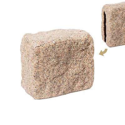 Beuta Polyrock End Block – 7" L x 4" W x 6.5" H – DIY Dig-Free Landscape Edging Final Piece | Connects to Complete Your Edging Project | 1 Piece - Sandstone