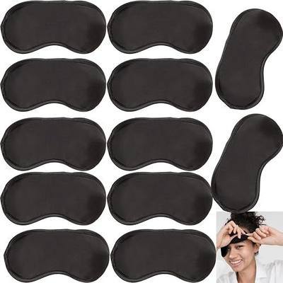 12 Pack Blindfold Eye Mask Cover Sleep Mask for Team Games Travel Sleep Party Supply with Adjustable Strap for Women Men Kids, Black