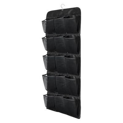 Dual Sided Pocket Storage Organizer Hanging Shoe Holder, Hanging Sock Organizer, Hanging Closet shoe Hanger Organizer, 30 Pockets Rotatable Hanging Pockets Organizer(1 Pack-Black)