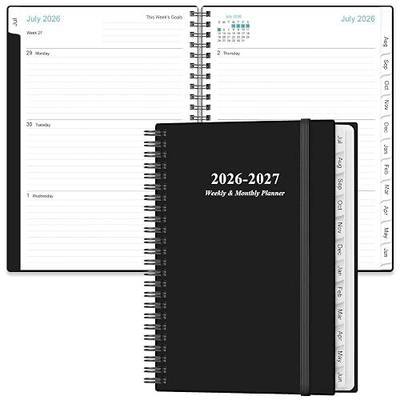 Planner 2026-2027 - A5 Weekly & Monthly Planner Spiral Bound, July 2026 - June 2027, with Flexible Cover, Tabs, Inner Pocket, 6.4" x 8.5", Black
