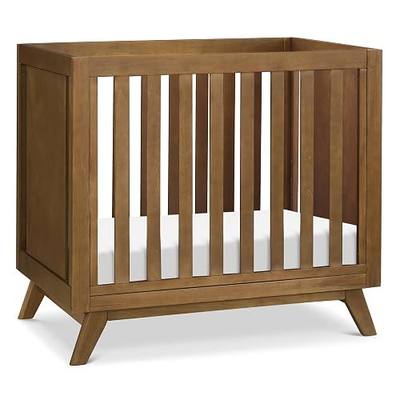 Davinci Otto 3-in-1 Convertible Mini Baby Crib w/ 4" Mattress - Walnut | GREENGUARD Gold Certified Mini Crib Convertible to Toddler Bed & Daybed - Easy to Assemble - 4 Adjustable Mattress Heights