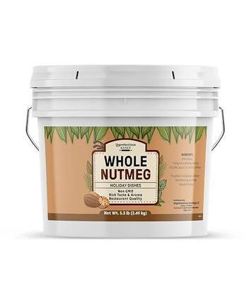 Unpretentious Whole Nutmeg, 1 Gallon, Gluten Free, Ideal for Holiday Dishes & Baked Goods