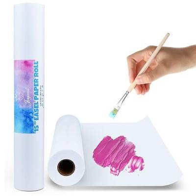 Joyooss Easel Paper Roll, Drawing Art Paper Roll for Kids 15” x 984” (82’) 2 Pack Painting Roll of Paper Kid Art and Craft Coloring White Paper for Kids Wrapping Gift Activity