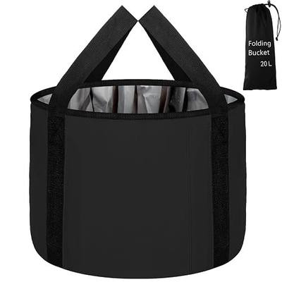 Foot Bath Basin 20L Collapsible Bucket, Portable Foot Soak Tub Feet Soaking Bucket for Outdoor Travel, Camping, Fishing(Black)