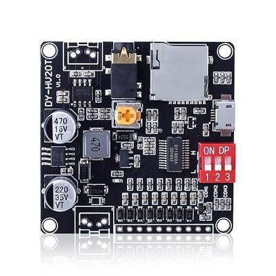 20W Voice Playback Module, PEMENOL DC 6-35V Sound Board USB Downloadable Music Player 24-bit DAC Output MP3 WAV Support TF Card 32GB Max for Broadcast Device Electronics Present Electronics DIY