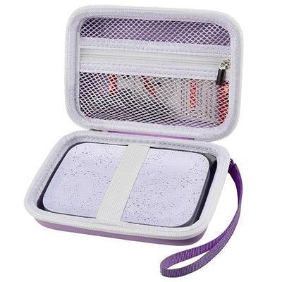 Boobowl Hard Case for HP Sprocket Portable 2x3, Select and 2nd Edition | Purple Organizer, Room for Photo Paper, USB Cable and Small Accessories, School Projects, Parties and Trip - Box Only