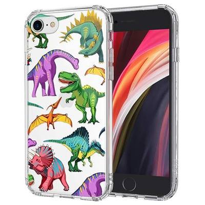 MOSNOVO Compatible for iPhone SE 2022 Case/iPhone SE 3 Case 2022 / iPhone SE 2020 Case/iPhone 8 Case/iPhone 7 Case, Dinosaur Design with Shockproof TPU Bumper Back Clear Cover