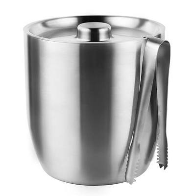 3L Double-Wall Vacuum Insulated Ice Bucket with Lid & Tong Stainless Steel Champagne Buckets for Cocktail Bar, Parties & Outdoor